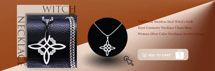 Witchcraft Celtic Witch Knot Pendant Necklace for Women Men Stainless Steel Slavic Protection Amulet Jewelry nudo de bruja N3380