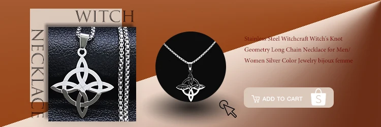 Witchcraft Celtic Witch Knot Pendant Necklace for Women Men Stainless Steel Slavic Protection Amulet Jewelry nudo de bruja N3380
