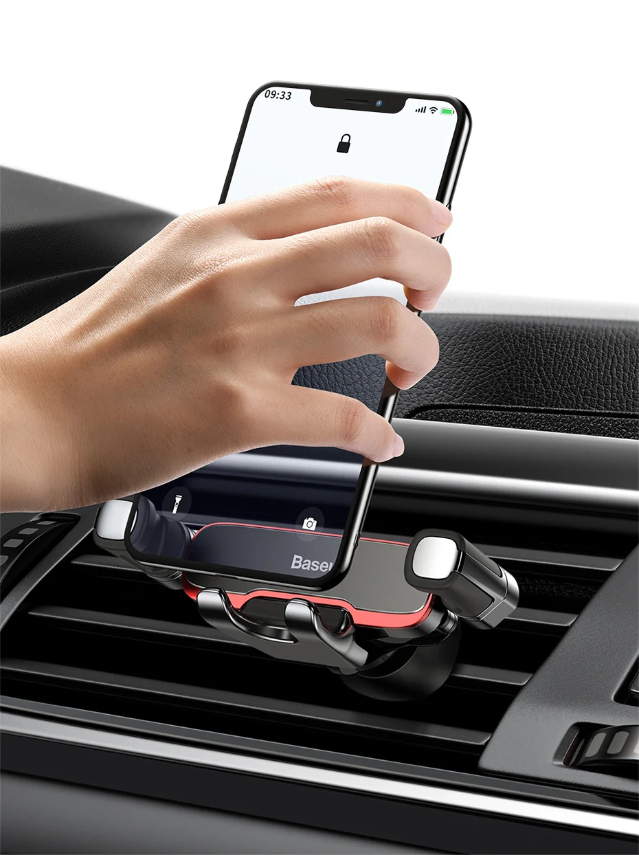 Baseus Car Phone Holder for Car Air Vent Mount Cell Phone Support Phone Holder Stand for iPhone Samsung Metal Gravity Phone Hold