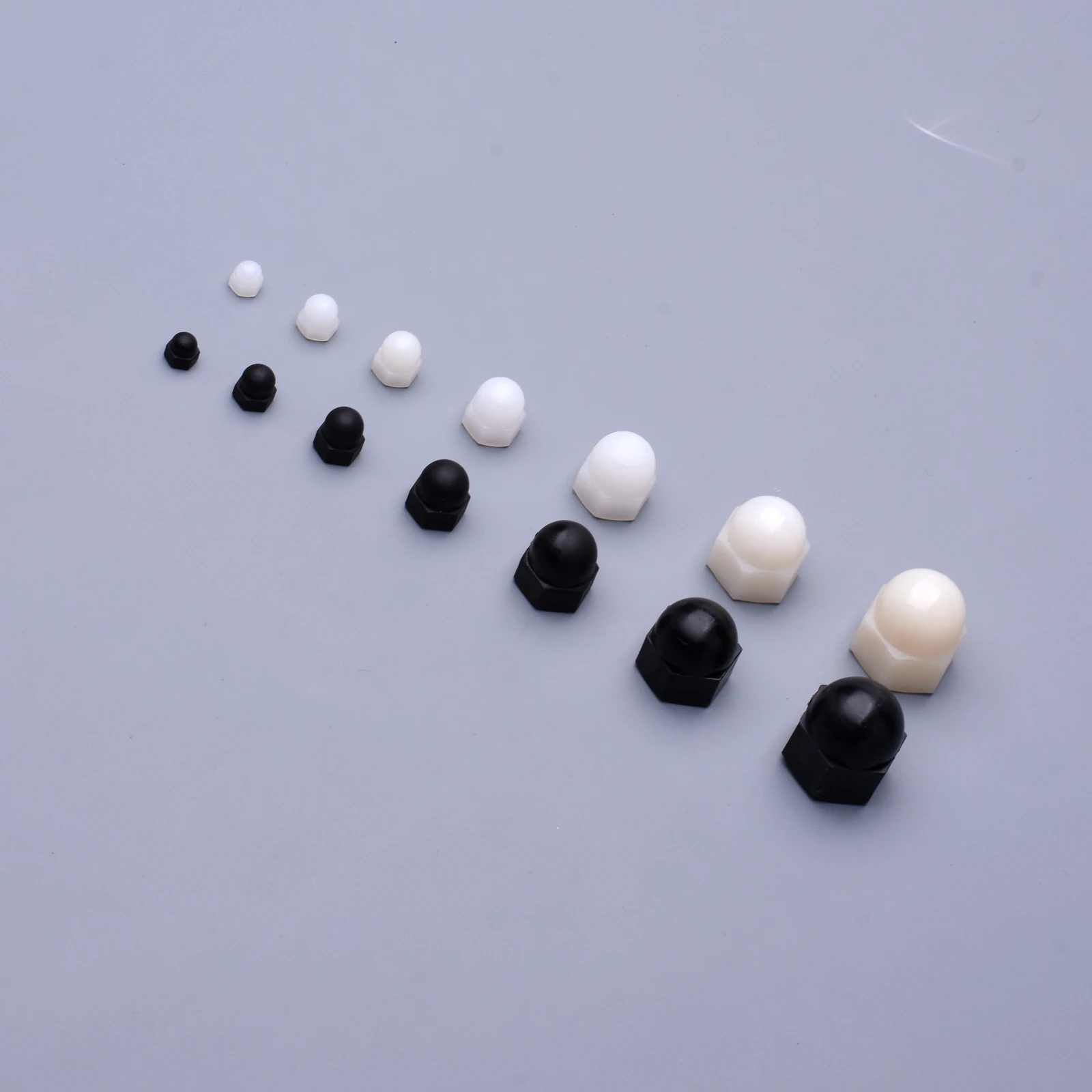 10pcs/50pcs M3 M4 M5 M6 M8 M10 M12 Black and white plastic nuts with nylon cover hexagon nuts