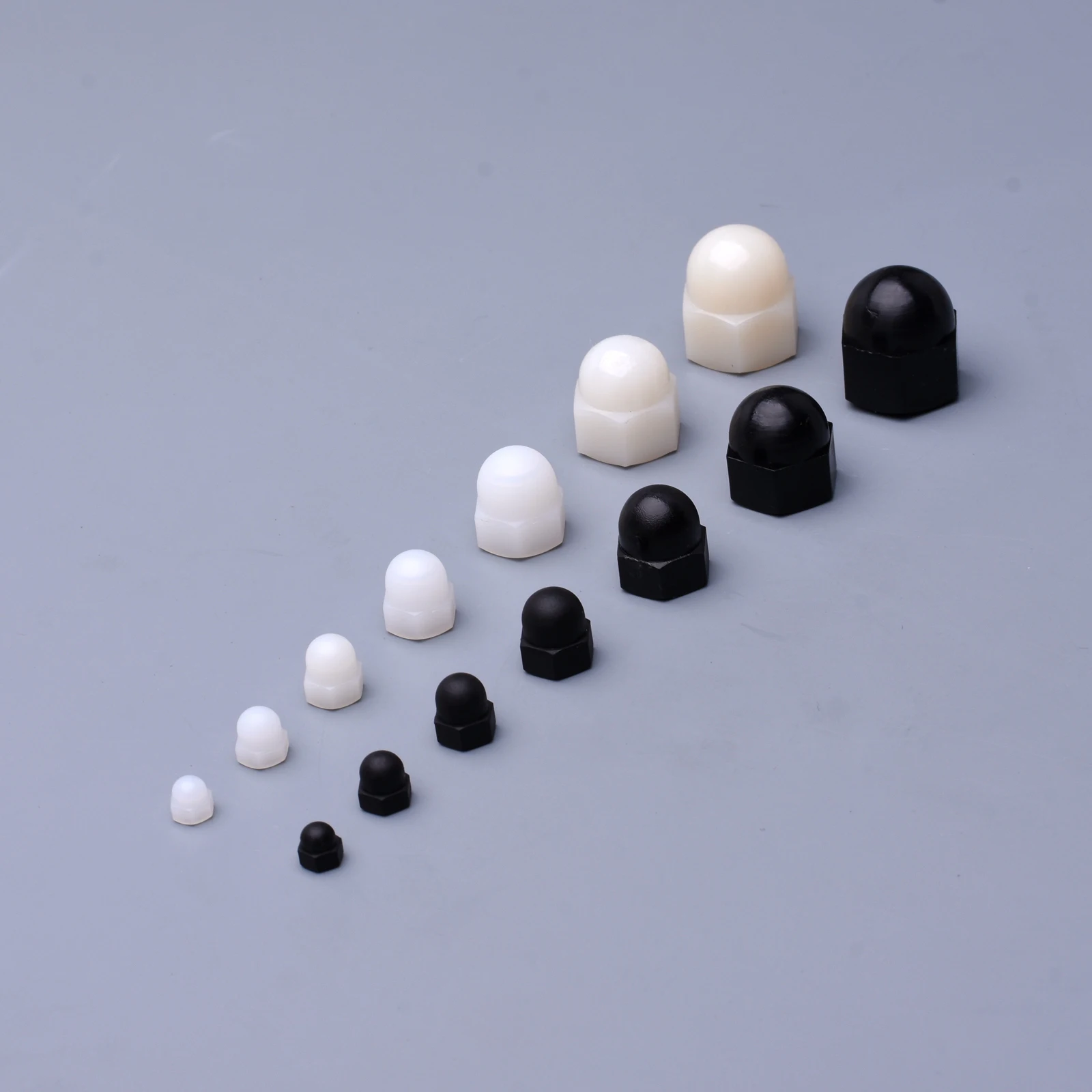 10pcs/50pcs M3 M4 M5 M6 M8 M10 M12 Black and white plastic nuts with nylon cover hexagon nuts
