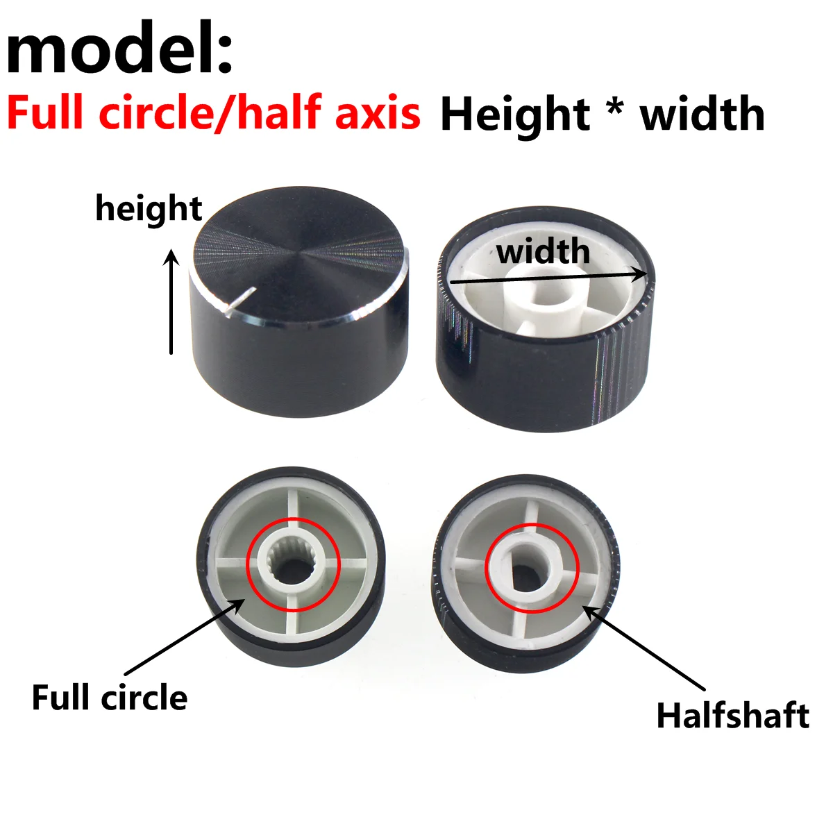 10PCS aluminum knob encoder sound card potentiometer knob fine inside hole 6mm volume power amplifier adjustment metal cap