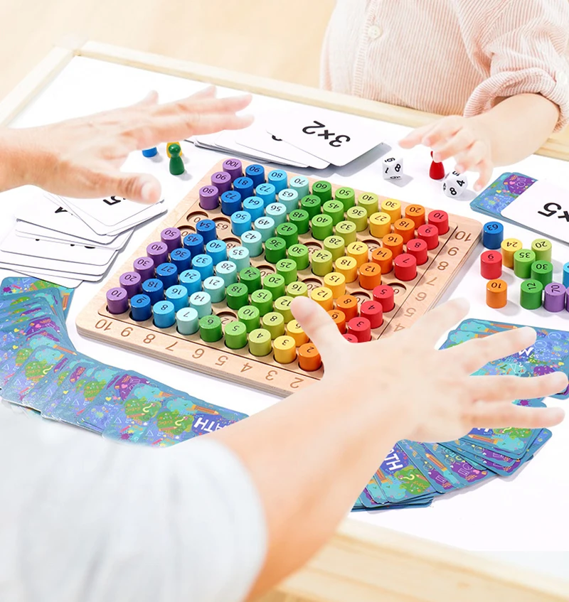 Montessori Educational Wooden Toys Children Baby Math Toys 99 Multiplication Table Math Arithmetic Teaching Aids for Kids Gifts