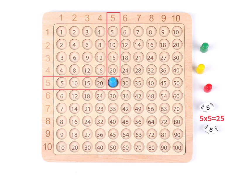 Montessori Educational Wooden Toys Children Baby Math Toys 99 Multiplication Table Math Arithmetic Teaching Aids for Kids Gifts
