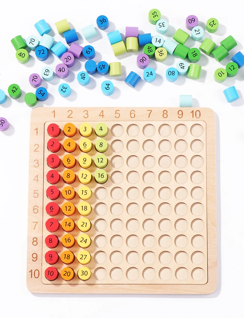 Montessori Educational Wooden Toys Children Baby Math Toys 99 Multiplication Table Math Arithmetic Teaching Aids for Kids Gifts