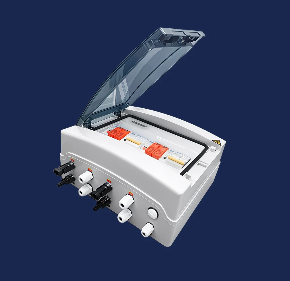 TOMZN Solar Photovoltaic PV Combiner Box With Lightning Protection 2 Input 2 Out DC 600V Fuse MCB SPD Waterproof Box IP65 12ways