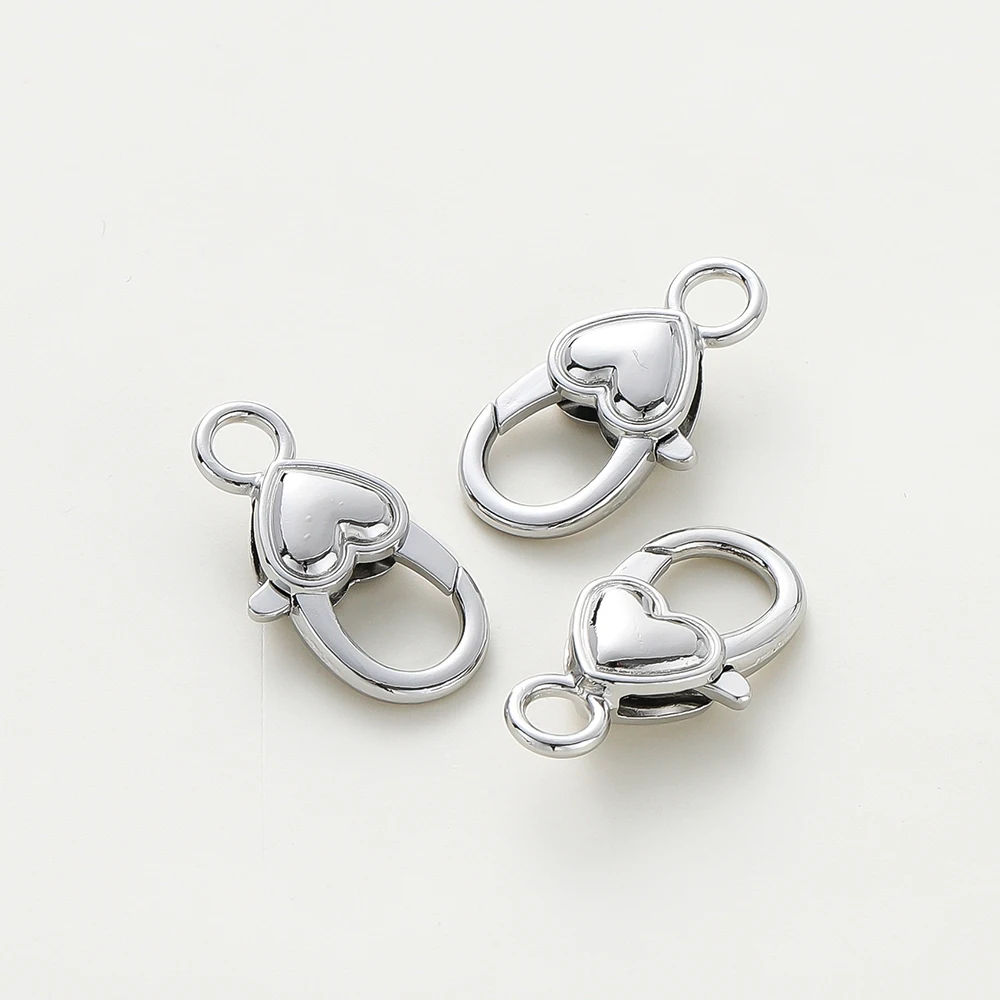 5pcs/lot14K 18K Gold Color Heart Lobster Clasps Connectors Charm Extender Clasps For DIY Necklace Jewelry Crafts Accessories