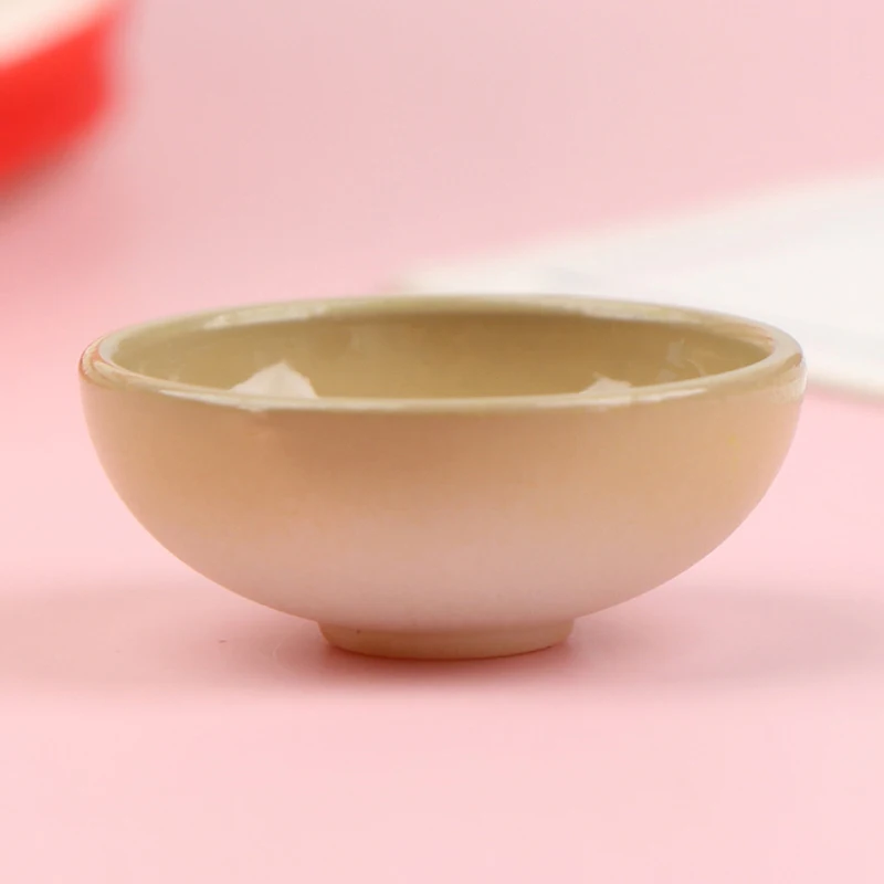 10pcs Dollhouse Miniature Bowl Dish Round Mini Cutlery Toy 1/12 Scale Doll House Kitchen Dinning Accessory