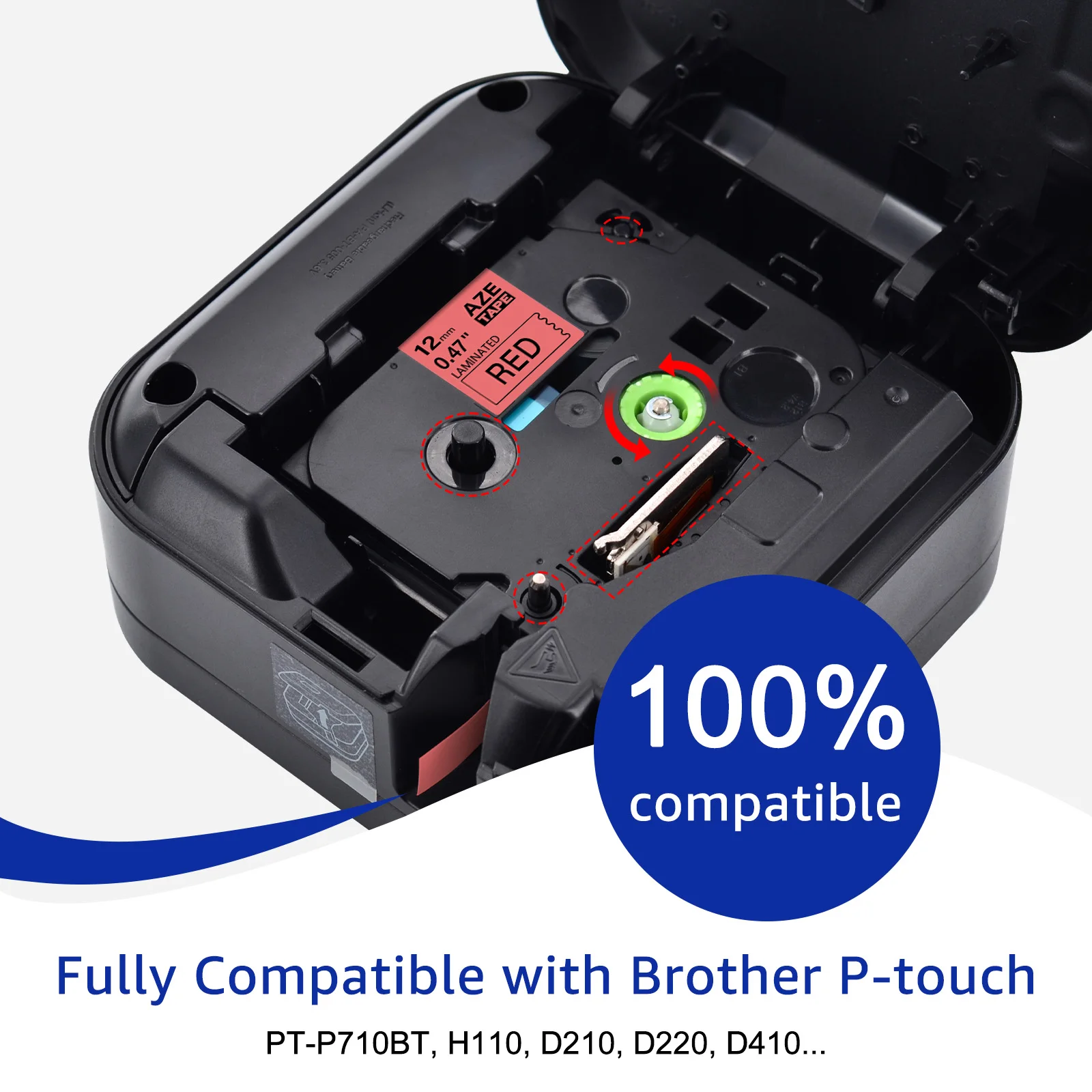 1PK Compatible for Brother TZE Tape 231 241 251 S231 Ribbons 6/9/12/18/24mm Laminated Tape for Brother P-touch Label Printer