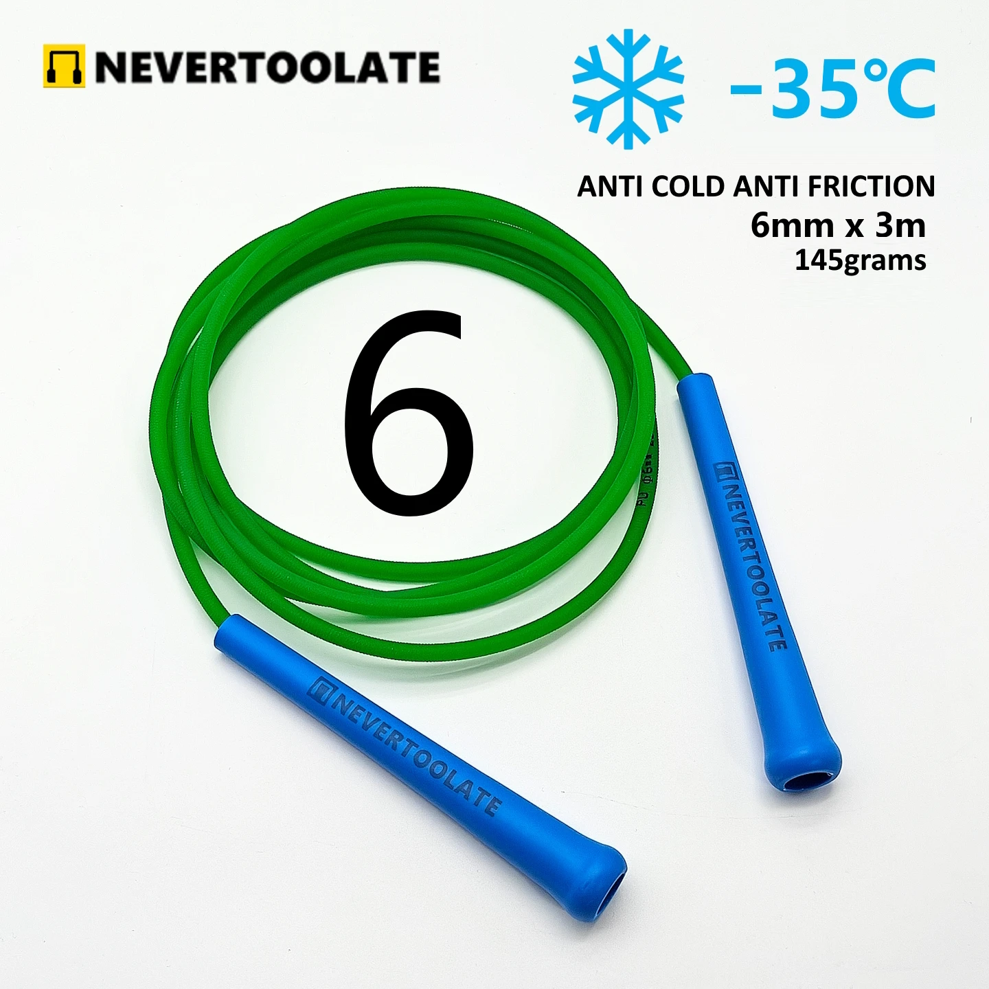 JR100 5 MM 6 mm diameter TPU (80A 90A) and PVC (80A) skip rope 15.5cm middle-long handle NEVERTOOLATE GOOD QUALITY