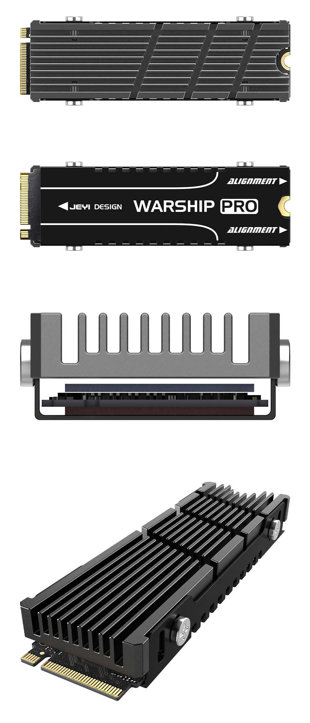 JEYI Cooler II 2280 SSD Heatsink M.2 NVME Radiator Magnesium Aluminum Alloy PC Efficient Radiator with Thermal Silicone Pad