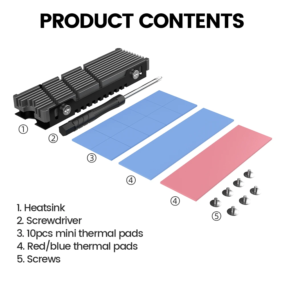 JEYI Cooler II 2280 SSD Heatsink M.2 NVME Radiator Magnesium Aluminum Alloy PC Efficient Radiator with Thermal Silicone Pad