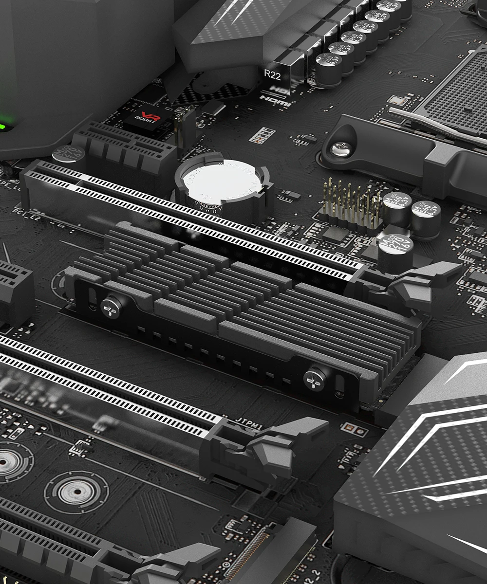 JEYI Cooler II 2280 SSD Heatsink M.2 NVME Radiator Magnesium Aluminum Alloy PC Efficient Radiator with Thermal Silicone Pad