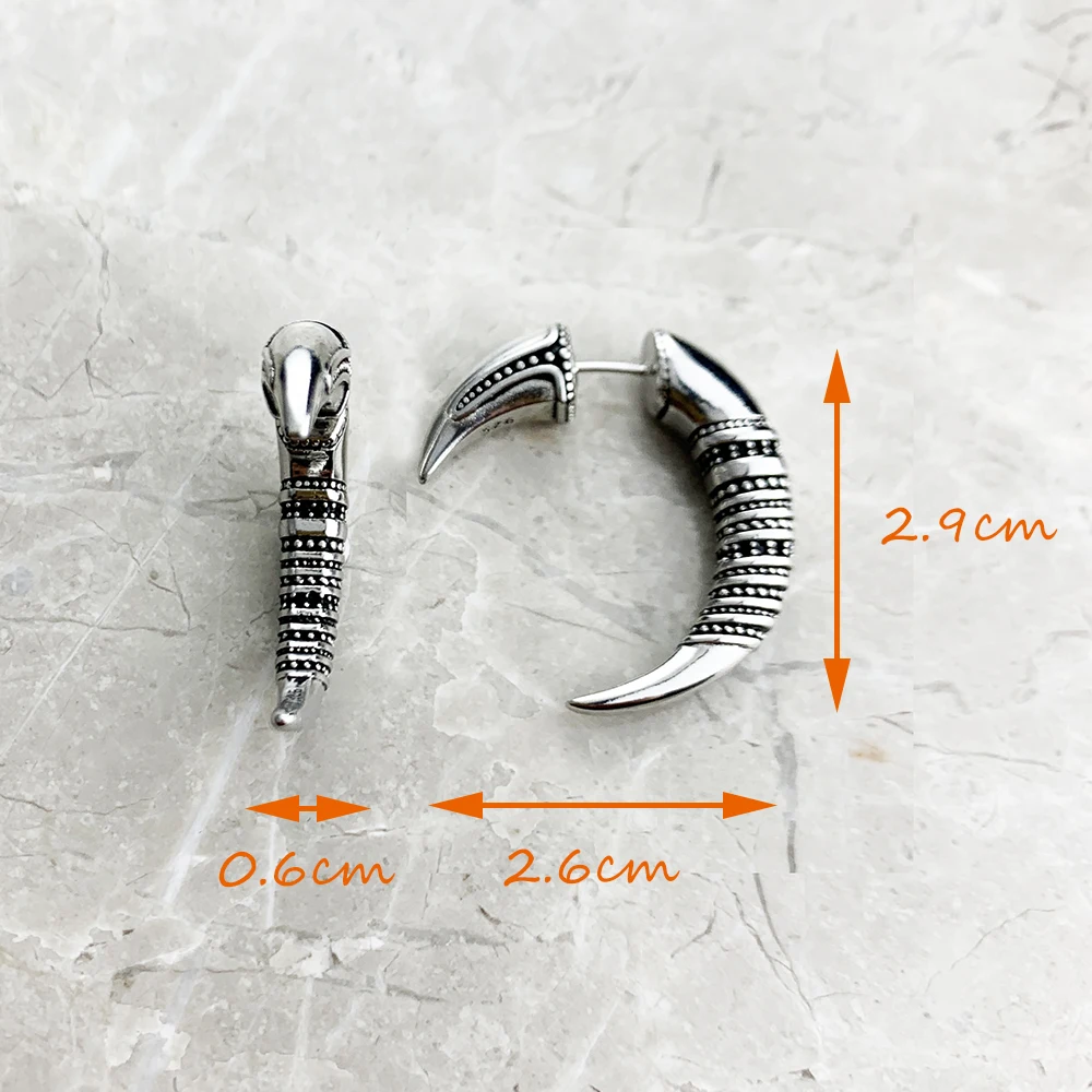 Earring Claw New Vintage 925 Sterling Silver Gift For Women High Quality Fine Jewelry