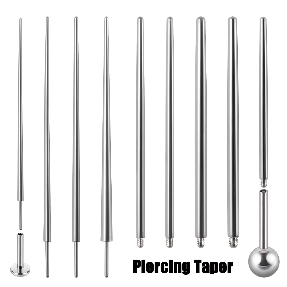 Surgical Steel 14/16/18G Insertion Pin Taper for Threadless Jewelry Nostril Piercing Taper Push in Earrings Body Piercings Tool