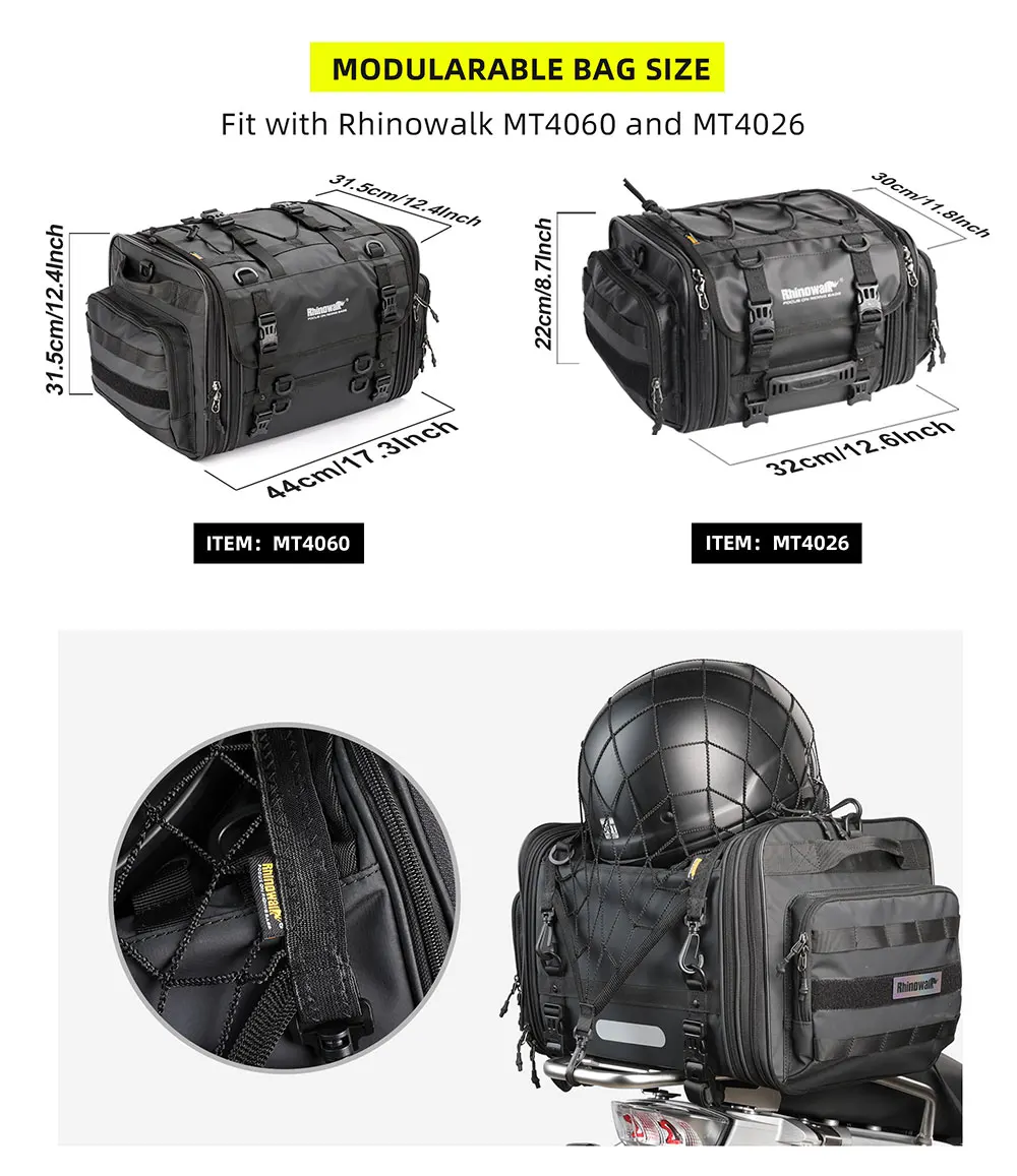 Rhinowalk Motorcycle 8 Metal Or Plastic Hooks Helmet Holder Net Motorbike Luggage Net Holder Mesh Storage Trunk Bag Accessories