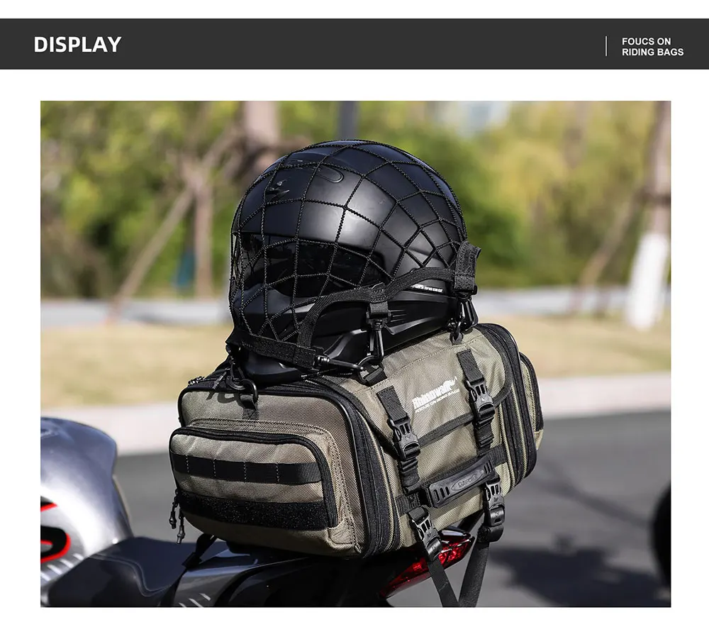 Rhinowalk Motorcycle 8 Metal Or Plastic Hooks Helmet Holder Net Motorbike Luggage Net Holder Mesh Storage Trunk Bag Accessories