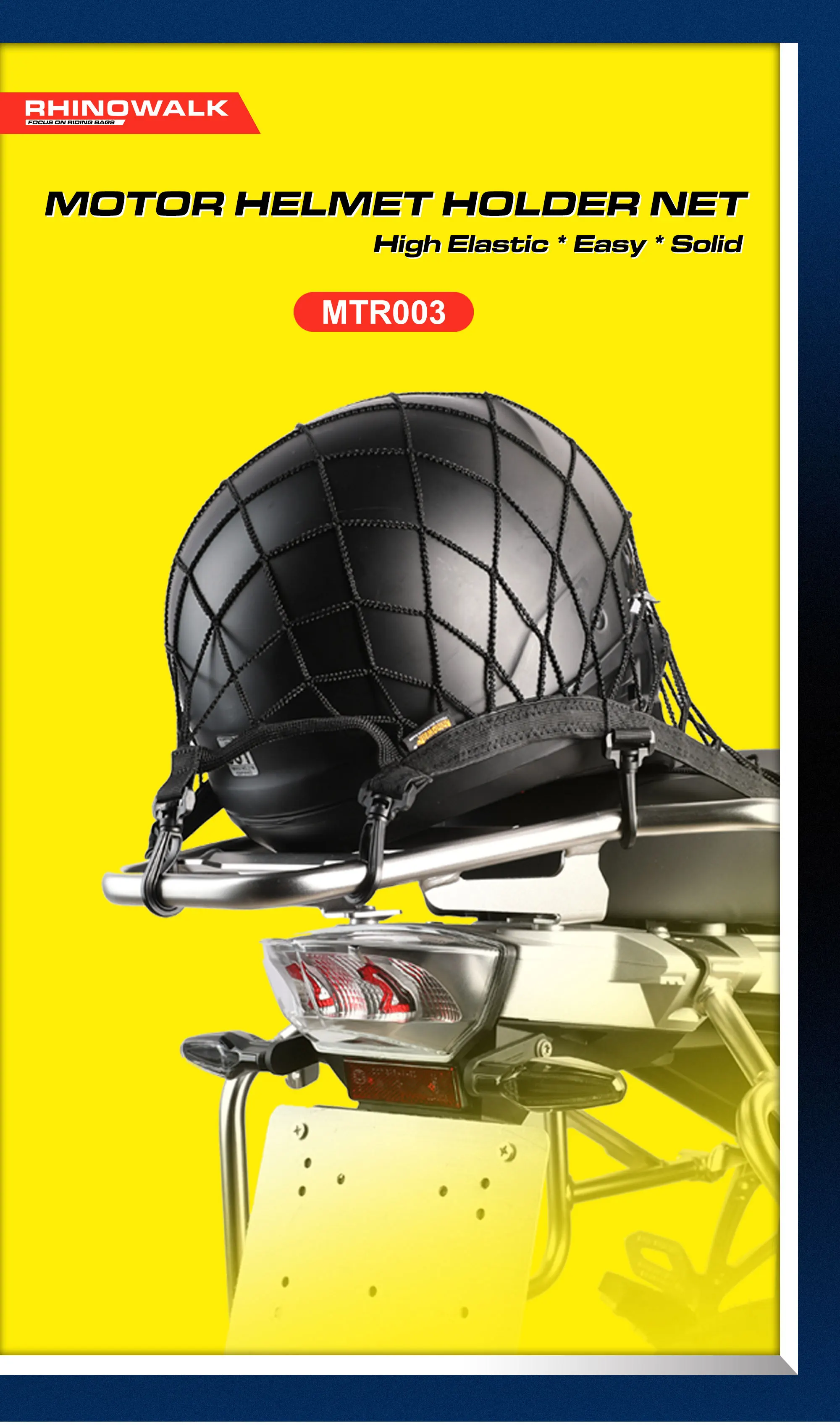 Rhinowalk Motorcycle 8 Metal Or Plastic Hooks Helmet Holder Net Motorbike Luggage Net Holder Mesh Storage Trunk Bag Accessories