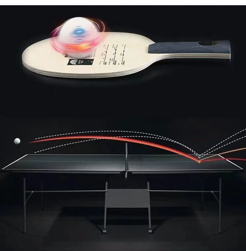 Original Sanwei T5000 Table Tennis Blade 5 Wood 2 Carbon Entry Intermediate Ping Pong Blade for Loop Drive with Fast Attack
