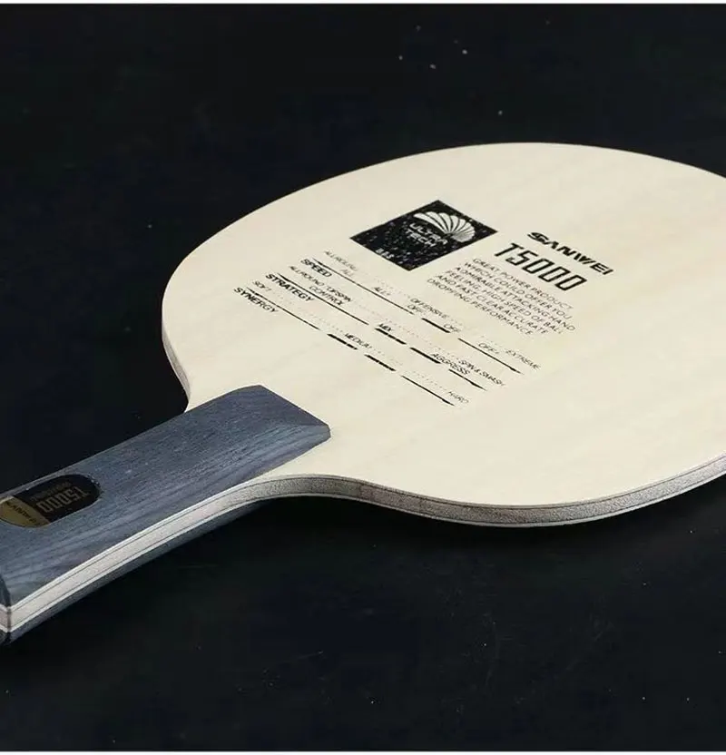 Original Sanwei T5000 Table Tennis Blade 5 Wood 2 Carbon Entry Intermediate Ping Pong Blade for Loop Drive with Fast Attack