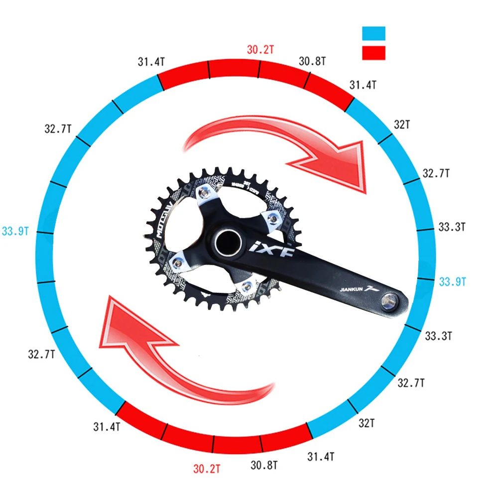 MOTSUV Oval Chainring 104BCD for Shimano MTB Bike Bicycle Chain Ring 32T 34 36 38T Ultralight Tooth Plate Chainwheel 104 BCD