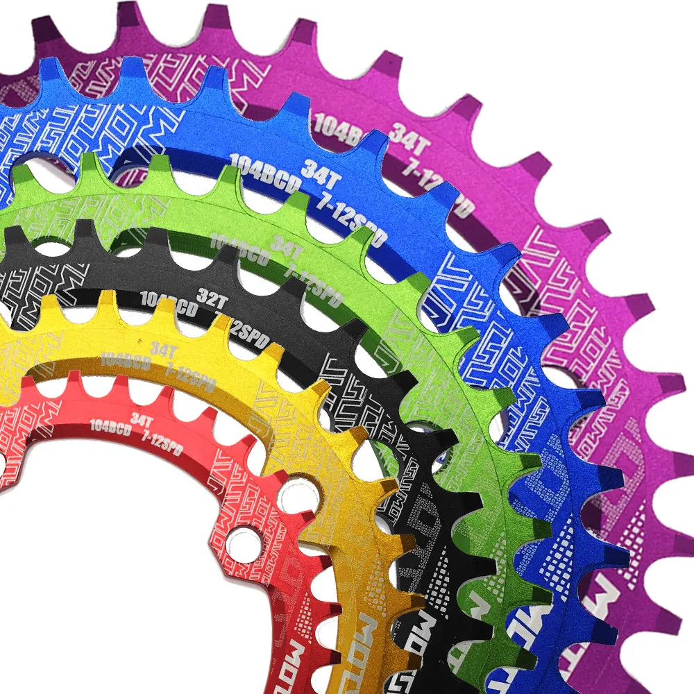 MOTSUV Oval Chainring 104BCD for Shimano MTB Bike Bicycle Chain Ring 32T 34 36 38T Ultralight Tooth Plate Chainwheel 104 BCD