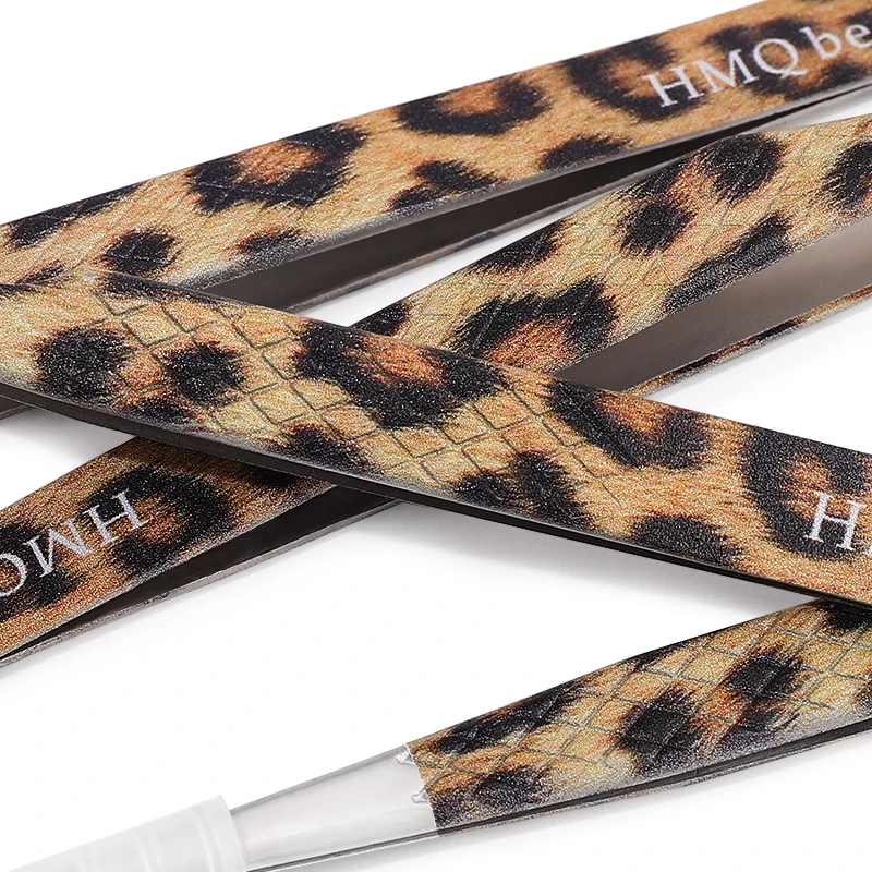 Leopard Eyelash Tweezers Stainless Steel High Quality Lash Tweezer For Lashes Extension Anti-Static 3D Accurate Clip Makeup Tool