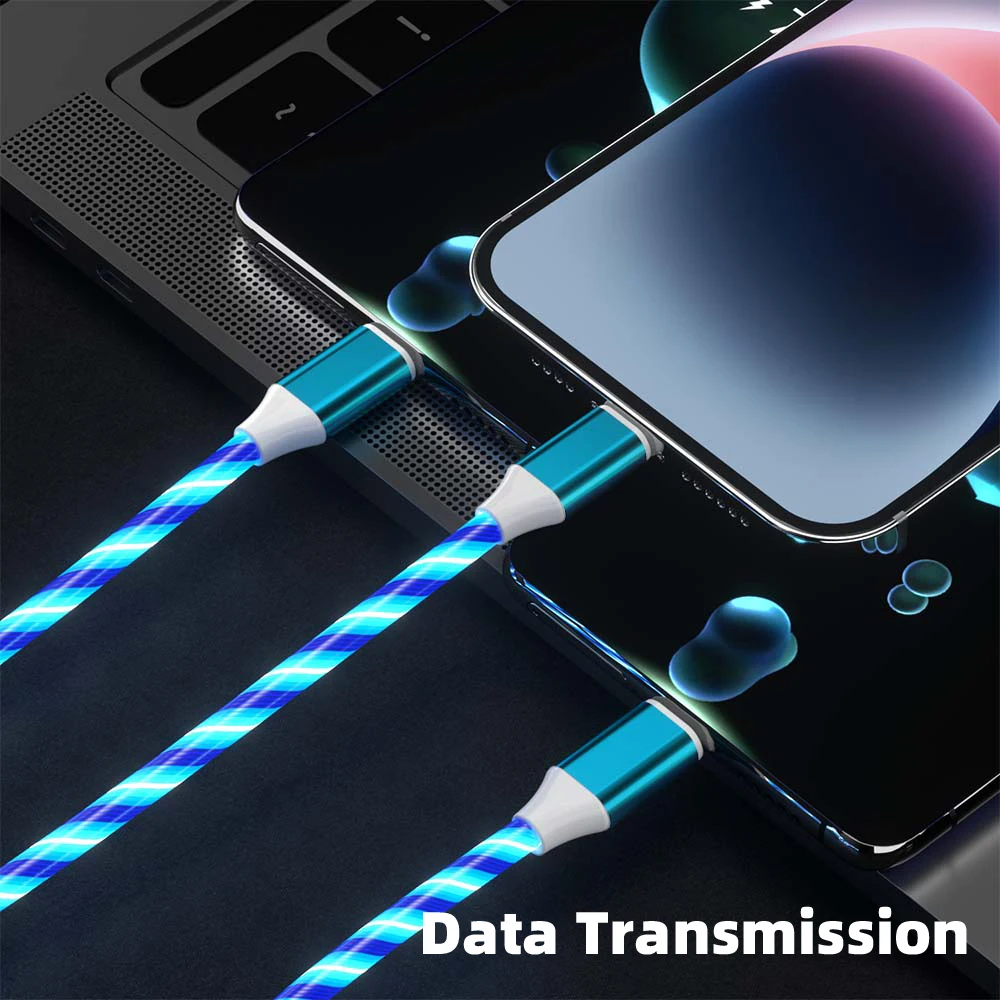 3 in 1 USB Cable for iPhone Fast Charger Charging Cable For Android phone type c xiaomi huawei Samsung Charger Wire For iPad