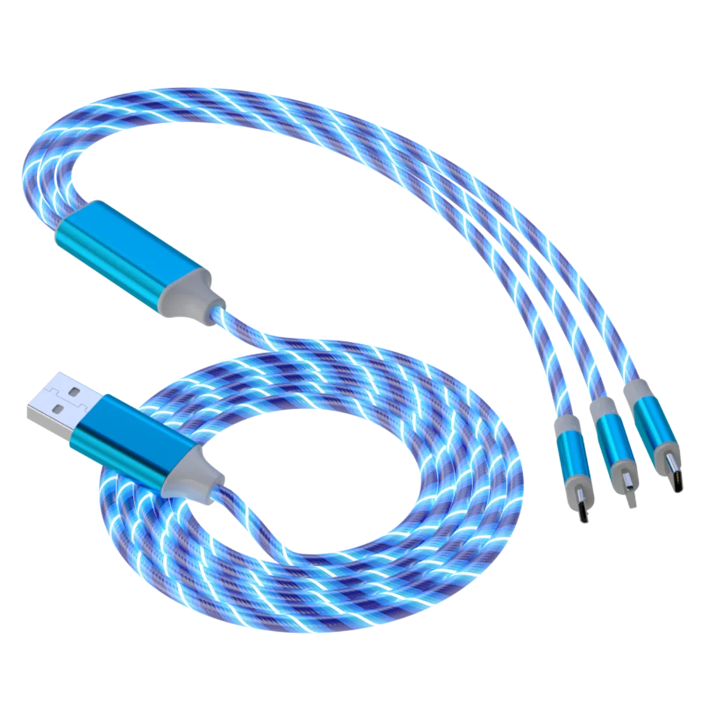 3 in 1 USB Cable for iPhone Fast Charger Charging Cable For Android phone type c xiaomi huawei Samsung Charger Wire For iPad