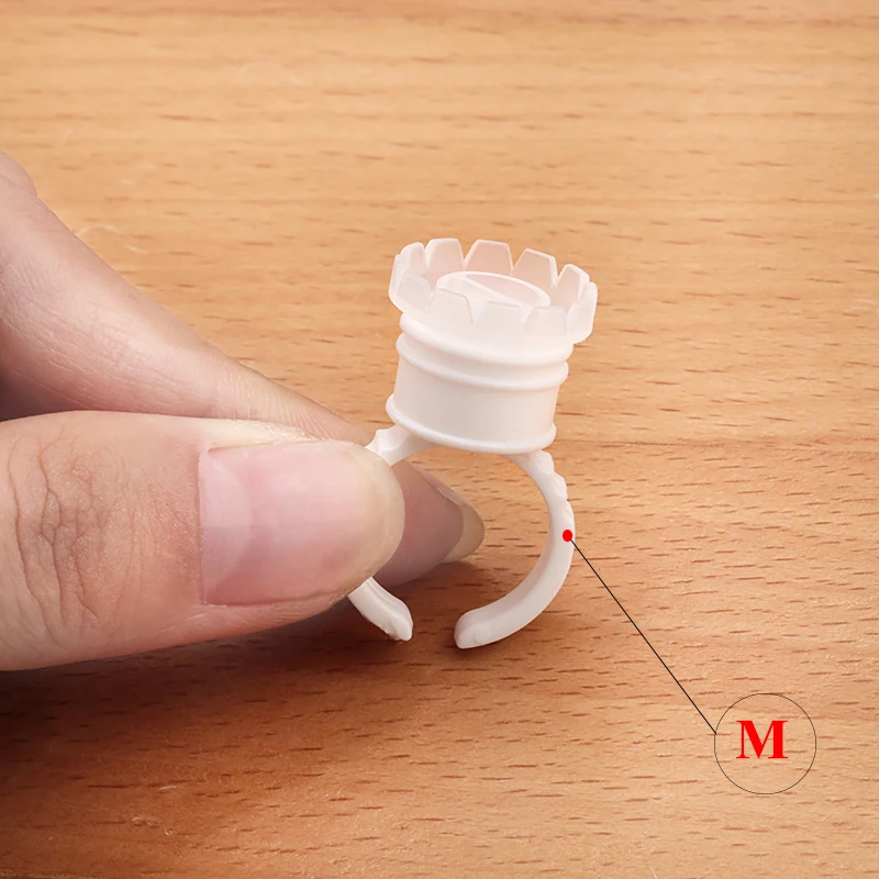100pcs Disposable Individual Eyelash Glue Holder Grafting Eyelashes Blossom Cup Rings Eyelash Extension Adhesive Stand Holder