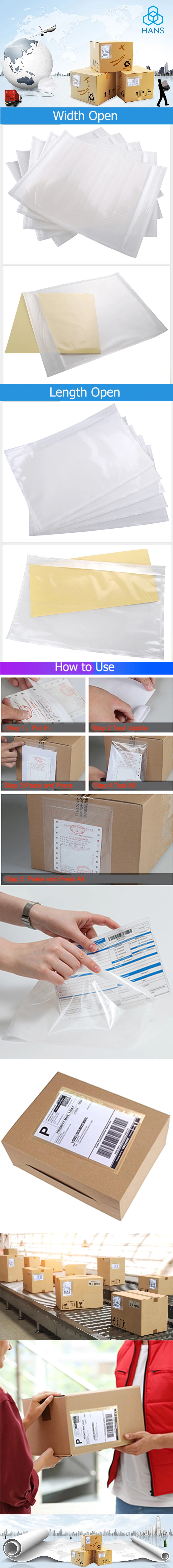 Clear Self-Adhesive Packing List Envelopes 10PCS Plastic Shipping/Mailing Pouch Enclosed Bags for Packing Slips Invoice Label