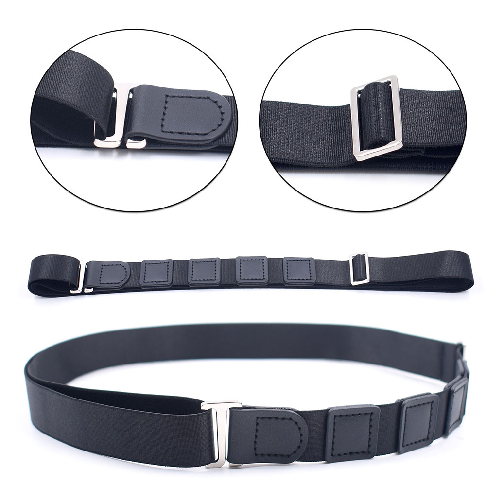 Black Shirt Stay Belt for Men Women Keep Shirt Tucked In Adjustable Elastic Non-slip Wrinkle-Proof Shirt Holder Strap Lock Belt