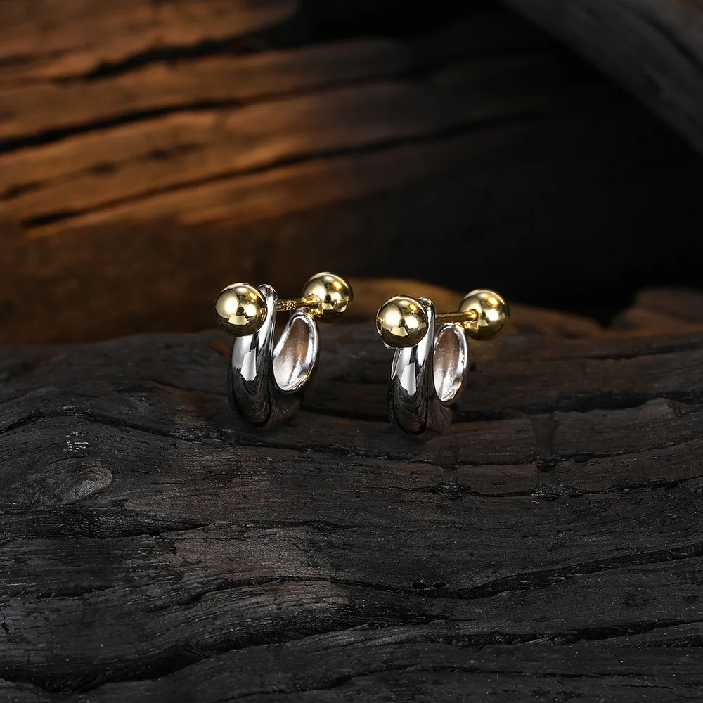 Real 925 Sterling Silver New Fashion Jewelry U Stud Earrings For Women FQL23218