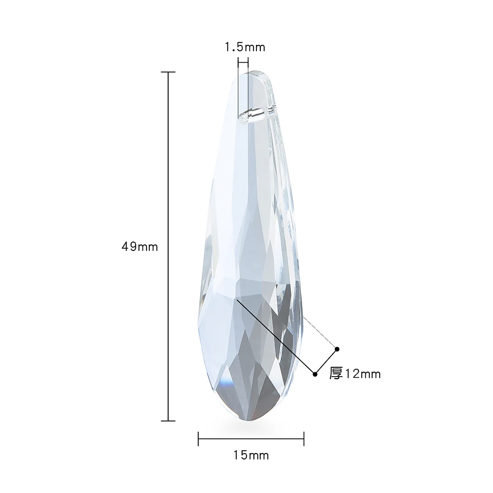 1Pc 50mm 63mm Lampwork Crystal Glass Beads Long Drop Pendant For Suncatcher Rainbow Chandelier Parts DIY Home Garden Party Decor