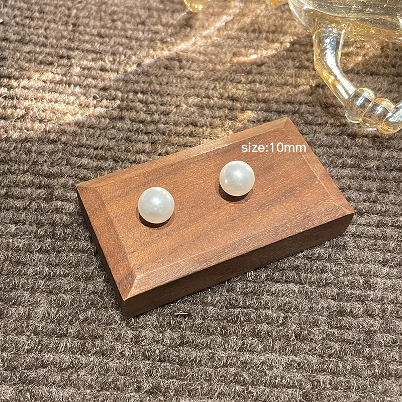 Round Ball Imitation Pearl Stud Earring for Women European Style Sweet Temperament Ear Jewelry Accessories Wedding Friend Gift