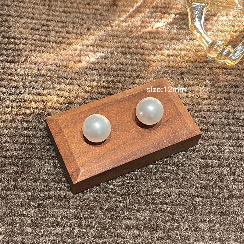 Round Ball Imitation Pearl Stud Earring for Women European Style Sweet Temperament Ear Jewelry Accessories Wedding Friend Gift