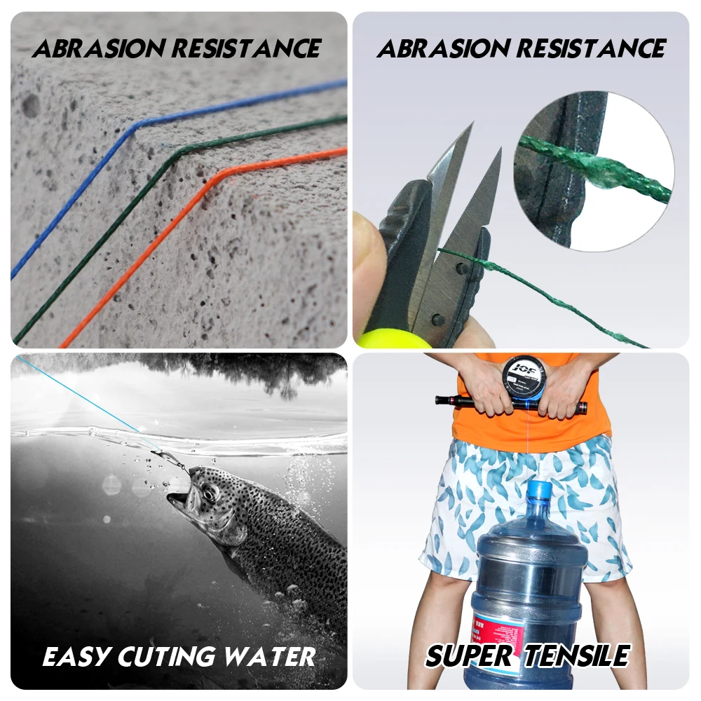 JOF 4 Strands Braided PE Fishing Line 300M 500M 1000M Fly Wire Multifilament Carp Wire Japan Multicolor Sea Line Super Strong