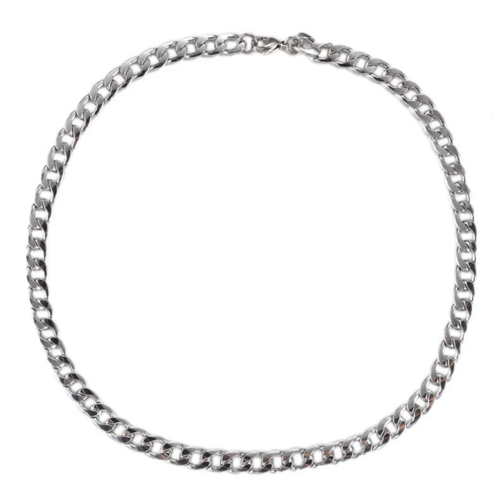 Hip Hop Cuban Chain Necklace Rock Stainless Steel Basic Chain Men Necklace Simple Necklace For Women Fashion Party Jewelry