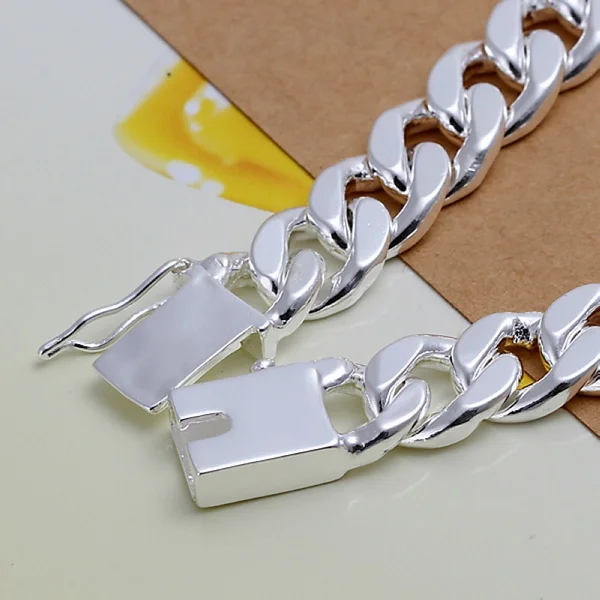 Charm Silver Color Design Noble Pretty 10mm Mens Chain Jewelry Fashion Geometric Bracelet Free Shipping Factory Price