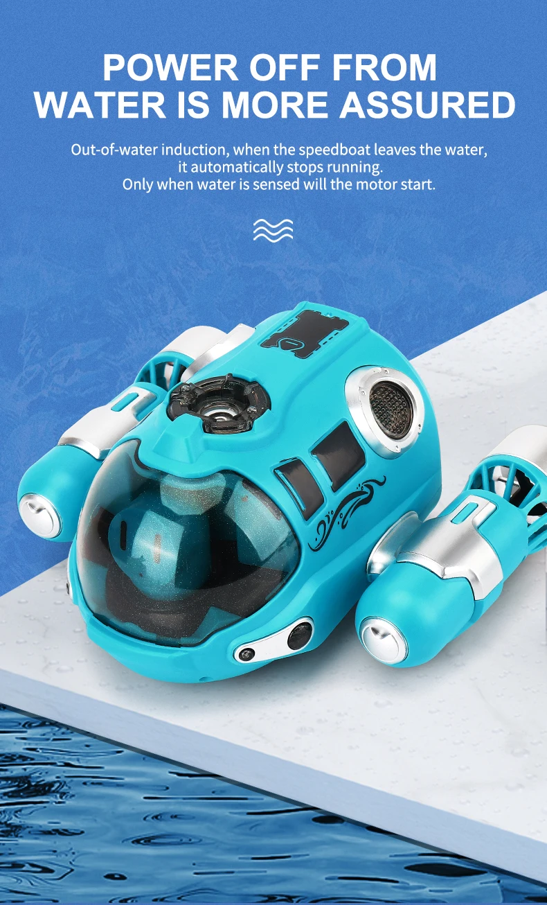 2.4GHz Rc Boat Toys Remote Control Boat Waterproof Spray Swimming Pool Bathing RC Steamboat For Boys And Girls Children's Gift