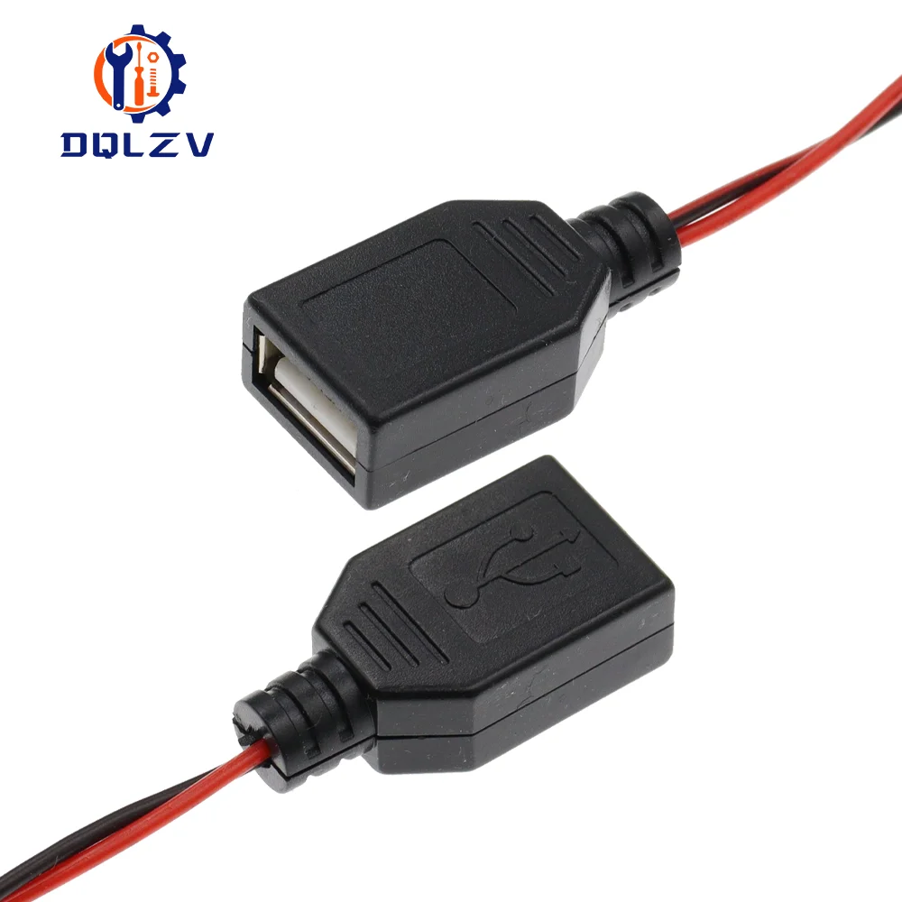 60CM Alligator Test Cilp To USB Male Female Connector Adapter Crocodile Test Clamp Clip Power Cable