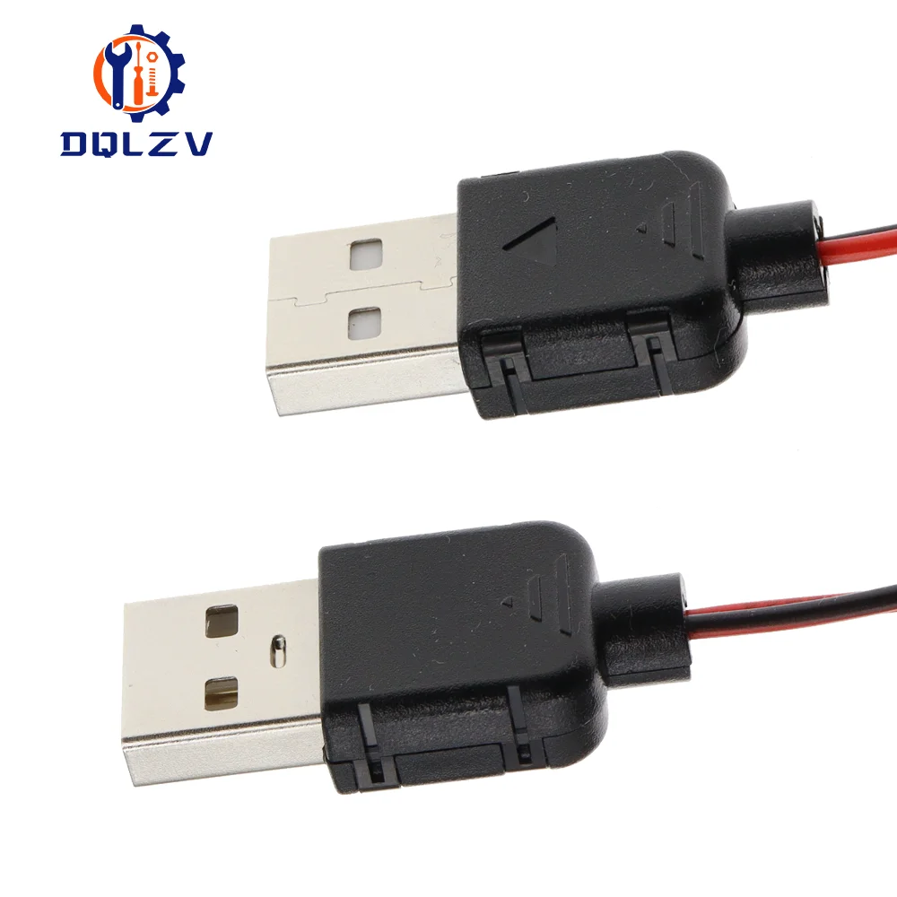 60CM Alligator Test Cilp To USB Male Female Connector Adapter Crocodile Test Clamp Clip Power Cable