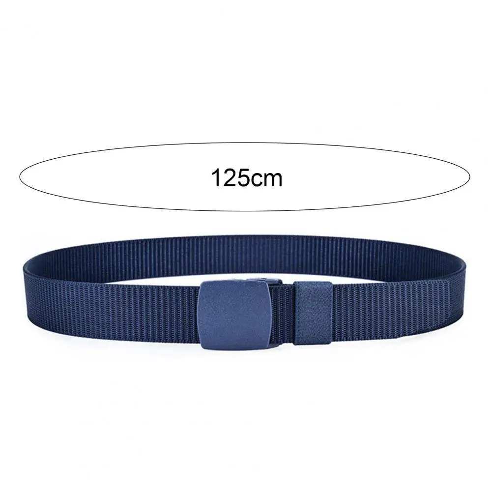 Nylon Waist Belt for Men Adjustable Square Buckle Lightweight Outdoor Sports Men Waist Belt 125cm