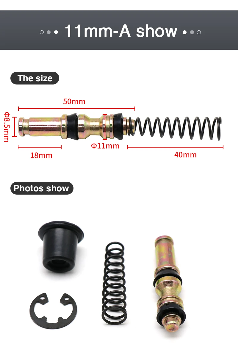 Alconstar-Motorcycle Hydraulic Clutch Brake Piston Plunger Repair Kits 11mm 12.7mm 14mm 16mm Clutch Brake Pump Piston Repair Kit
