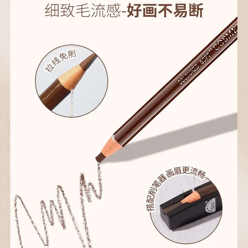 5Pcs Long Lasting Eyebrow Pencil Waterproof Tattoo Pen Eyeliner Black Brown Gray Natural Pull Eye Brow Enhancers Cosmetics Tool