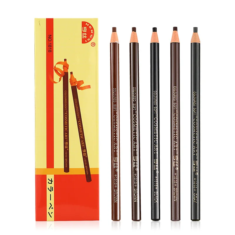 5Pcs Long Lasting Eyebrow Pencil Waterproof Tattoo Pen Eyeliner Black Brown Gray Natural Pull Eye Brow Enhancers Cosmetics Tool