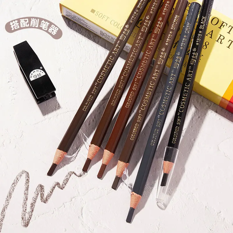5Pcs Long Lasting Eyebrow Pencil Waterproof Tattoo Pen Eyeliner Black Brown Gray Natural Pull Eye Brow Enhancers Cosmetics Tool