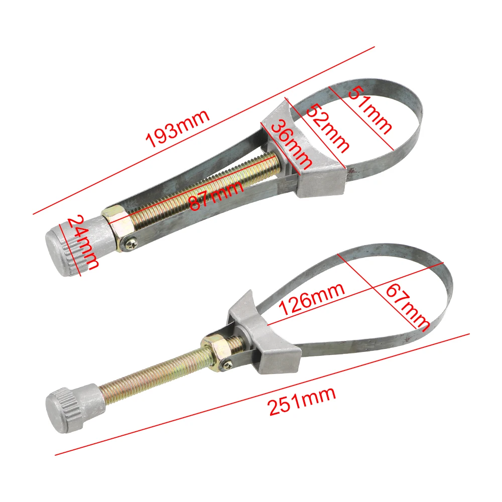 Car Oil Filter Removal Tool Adjustable 60mm to120mm Diameter Hand Tools Steel Strap Wrench