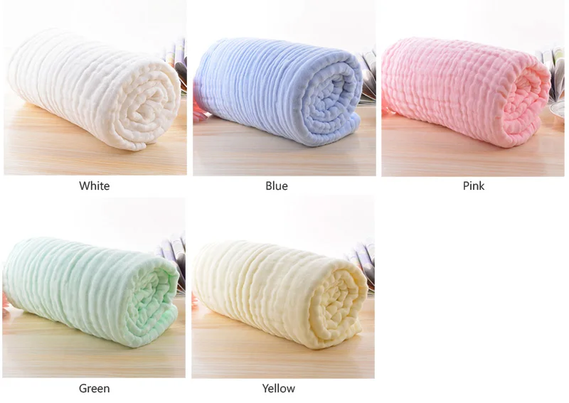 Baby Swaddle Blanket Muslin Newborn Wrap for Child Kids Boys Girls Bath Towel Infant Solid Soft Cotton Stroller Cover 105*105cm
