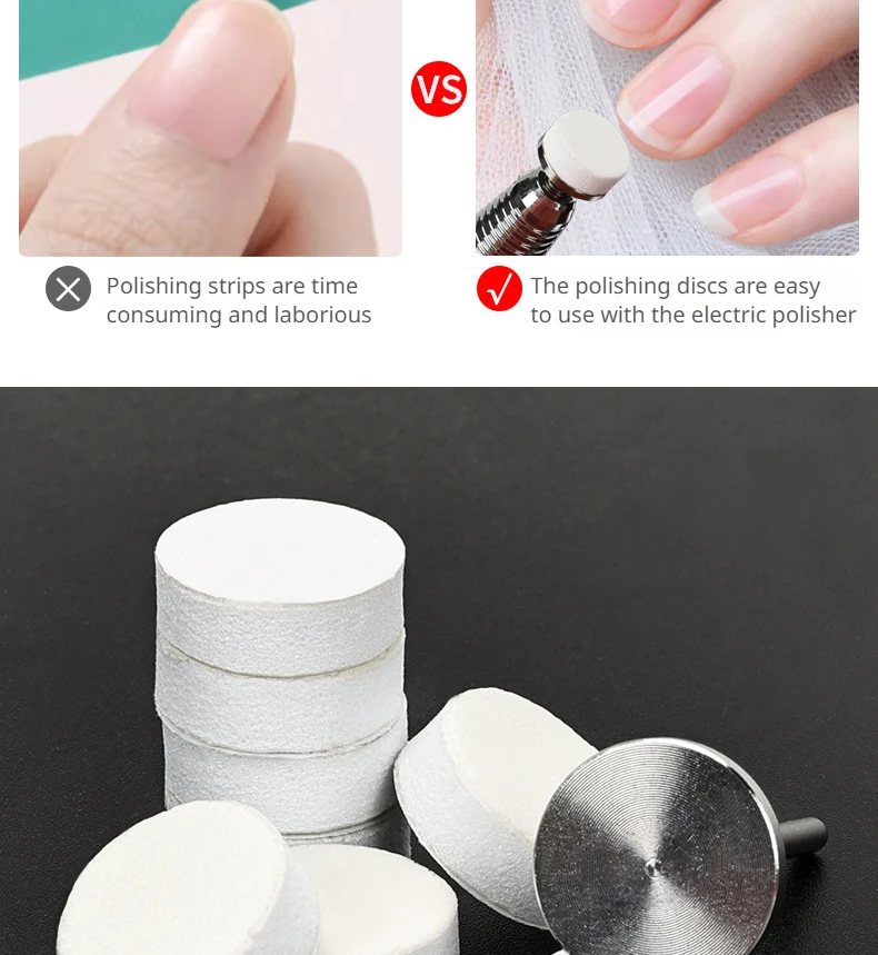 50pcs Nail Buffing Disc 15mm Polishing SandPieces For Quick Polishing Nails Manicure Tool Accessories